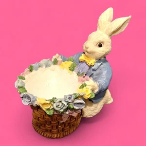 Dept 56 Easter Bunny Rabbit Egg Cup Basket Trinket Dish 2.5" - Picture 1 of 5