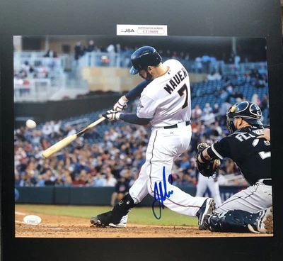 Joe Mauer Signed Autographed 11x14 Photo Minnesota Twins Baseball JSA COA - Image 1 of 3