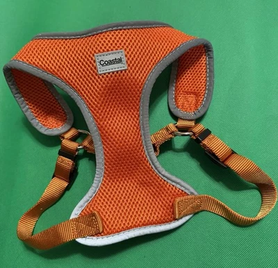 Arnés ajustable reflectante suave Coastal Pet Comfort para perros sin tirar naranja medio Foto 1 de 4