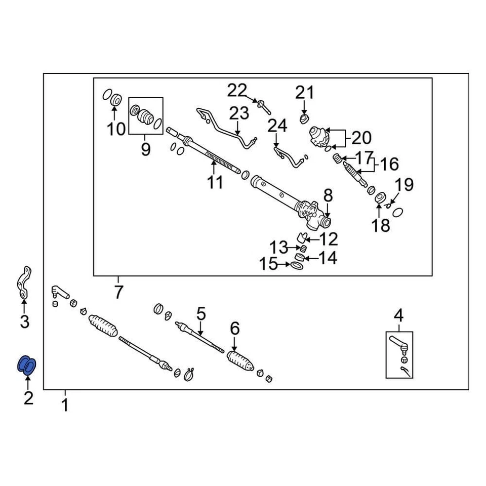 For Nissan Pathfinder 96-04 Nissan 544450W000 Right Rack & Pinion Mount Bushing Foto 1 de 1