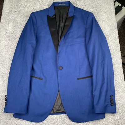 Blazer Esmoquin Paisley y Gris Para Hombres 38 Azul Botón Poliéster Abrigo Deportivo Chaqueta Foto 1 de 4