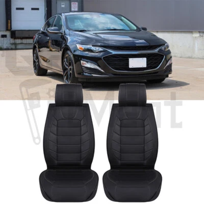 Juego completo de 2 fundas de asiento delanteras de cuero para Chevrolet Chevy Malibu 2000-2023 Foto 1 de 4