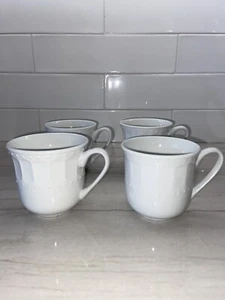 Gibson Regalia White Coffee Cups Mugs Set of 6 - Picture 1 of 4