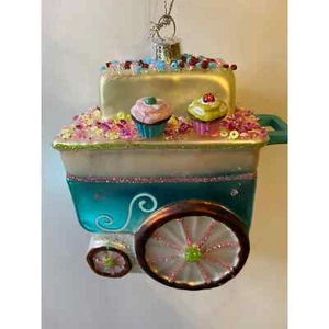 Neu mit Etikett Ashland Glas Ornament - Bäckereiwagen - Bild 1 von 4