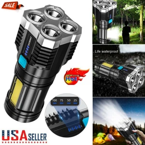 4 Head Super Bright LED Searchlight Rechargeable Spotlight Flashligh US - Picture 1 of 11
