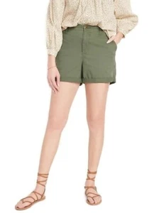 Old Navy Shorts Woman L Green Alpine Tundra High-Waisted OGC Pull-On Chino5-inch - Picture 1 of 3