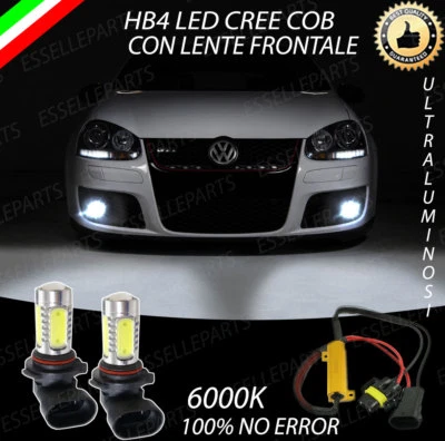 COPPIA LAMPADE FENDINEBBIA HB4 A LED CREE COB CANBUS VW GOLF 5 V 100% NO ERRORE - Immagine 1 di 4
