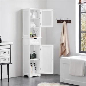 Mueble Auxiliar de Baño Armario de Cocina 40x30x170 cm Blanco - Imagen 1 de 10