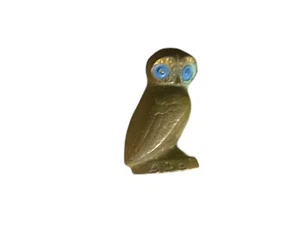 Brass Athena Owl - Vintage Brass Greek Owl - Wisdom Symbol Charm - Picture 1 of 8