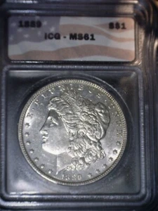 1889 Morgan Silver Dollar  ICG - MS61,  Looks Proof Like, Issue Free - Picture 1 of 2