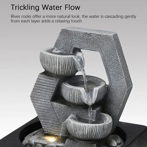 Tabletop Fountain Indoor LED Water Fountain Garden Water Feature with Lights , - Picture 1 of 15