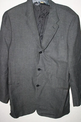 男式羊毛西装外套深灰色意大利制造 Donna Karan 签名尺寸 42L — 第 1/4 张图片