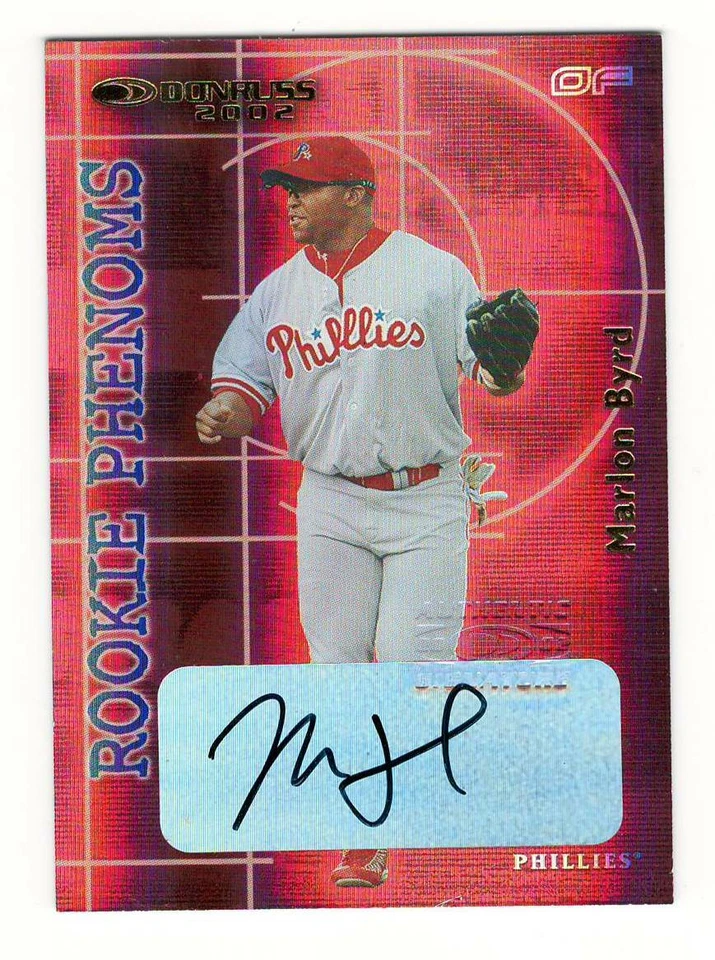 MARLON BYRD 2002 Donruss The Rookies PHENOMS AUTOGRAPH #269/500 Auto Phillies 02 - Image 1 of 1