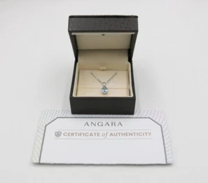 Designer Angara 925 Silber 1,25 kt Aquamarin AAA Solitär Edelstein Halskette 18 Zoll - Bild 1 von 13