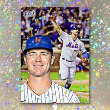 Pete Alonso Holographic Diamond Player Sketch Card Limited 2/5 Dr. Dunk Signed