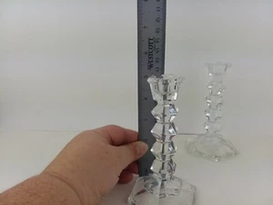 Candelabros de vidrio transparente vintage de 5" de alto - Imagen 1 de 10