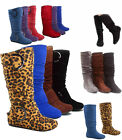 Chaussures bottes femmes mignonnes slouch confort décontractées talon plat milieu mollet bout rond neuf