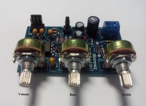 Pre Amplifier Mono Tone Control FC-28 Rev.2 with Vol. Bass Treble Single12-24VDC - Picture 1 of 4