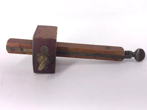 Vintage Mortise Gauge Scribe Wood & Brass - Picture 1 of 11
