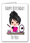 Nail Technician manicurist Birthday Card Happy Black Hair All Cards 3 for 2