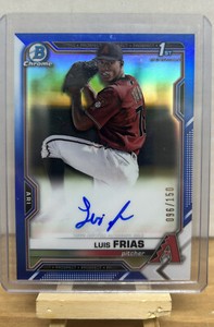 2021 Bowman Chrome Prospects Auto Blue Refractor /150 Luis Frias #CPA-LF Arizona