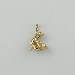 14k Yellow Gold, Natural Nugget Womens Gold Panner Bracelet Charm - Picture 1 of 2