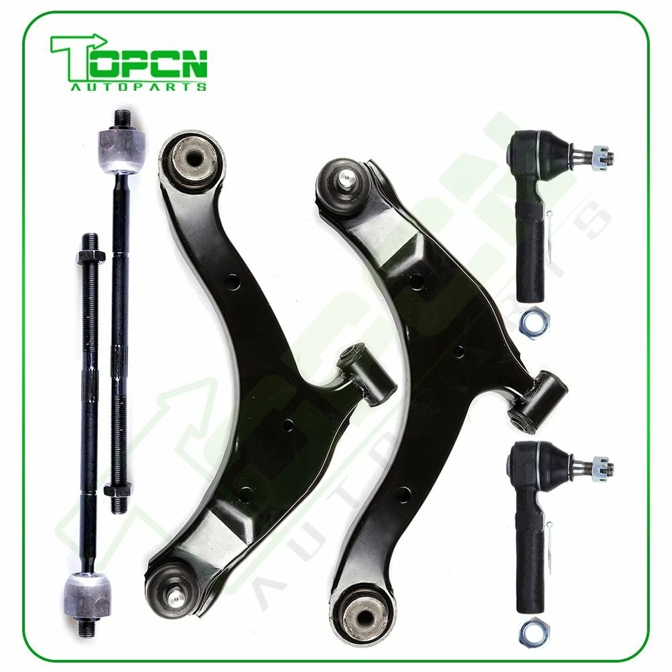 6pcs Front Lower Control Arms Tie Rods Kit For 2001-2010 Chrysler PT Cruiser Foto 1 de 4