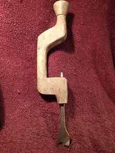 ANTIQUE HANDMADE WOOD DRILL with center poit bit SWEDEN SWEDISH FOLK ART - Picture 1 of 10