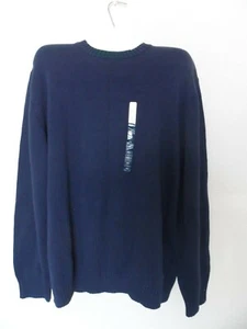 Men's 100% Cotton Crew Neck Sweater - Size: XXL - Color: Navy - Picture 1 of 4