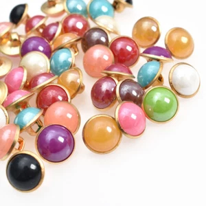 50 PIEZAS Botones de cuentas semicírculo de 10 mm Costura Botón de colores mixtos para camisas de ropa - Imagen 1 de 9