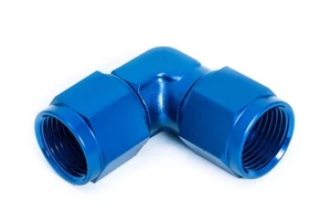 90° Blockwinkel Dash 8 / -8AN / JIC 8 Innengewinde/Innengewinde Blau 3/4 - 16UNF - Picture 1 of 2
