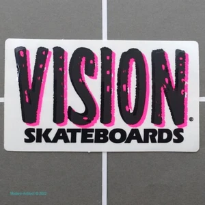1980's Vintage Vision Early Logo Red FLO Skateboard OG Decal Skate Sticker - Bild 1 von 3
