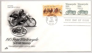 #1899 MOTORCYCLE TRANSPORTATION SERIES STAMP FIRST DAY OF ISSUE ARTMASTER FDC - Picture 1 of 1
