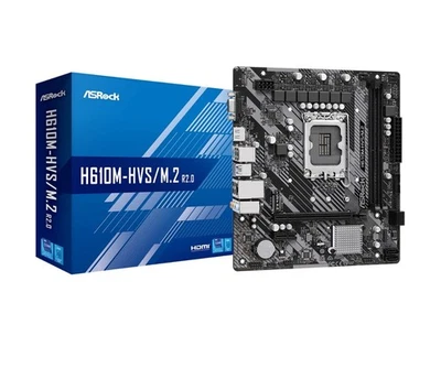 Asrock H610M-HVS/M.2 R2.0, Intel H610, 1700, Micro ATX, 2 DDR4, VGA, HDMI, PCIe4 - Image 1 of 4