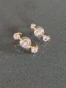 Swarovski Constella Rose Gold Ear Cuff Earrings with Crystal - Picture 1 of 9
