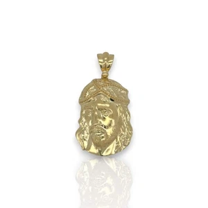 Jesus Head Pendant - 14K Yellow Gold - Picture 1 of 7