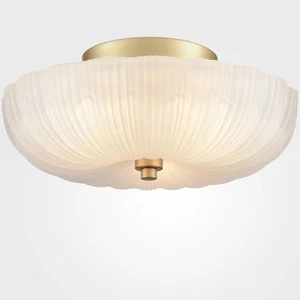 Modern 3-Light 12 Inch Semi Flush Mount Ceiling Light with Sanding Glass - Picture 1 of 8