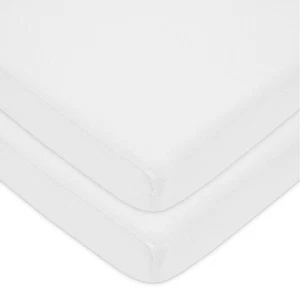 2 Pack Fitted Pack N Play Playard Sheet 27" x 39", Soft Breathable Neutral 10... - Picture 1 of 5