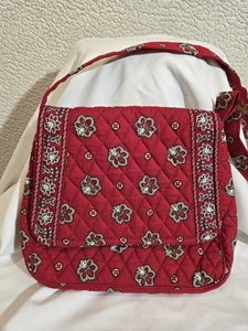Vera Bradley Mesa Rojo Bandana Paisley Bandolera Bolso Western Acolchado Boho - Imagen 1 de 10