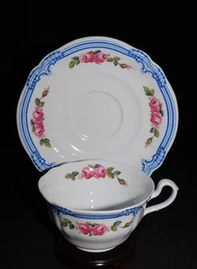 TIFFANY & CO. SPODE PINK ROSES CUP AND SAUCER - Picture 1 of 2