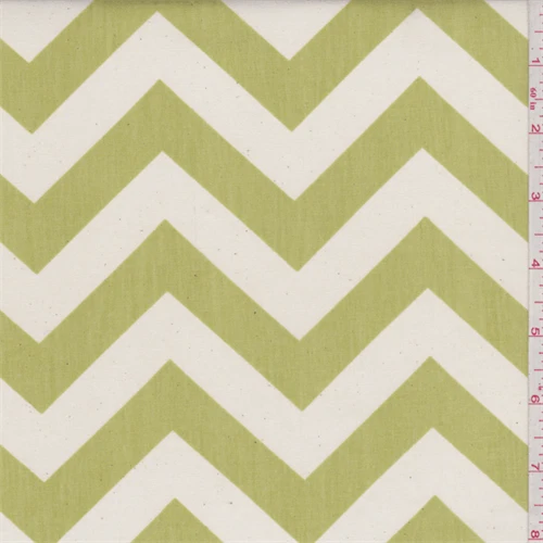 Tela de popelina verde Zig Zag Chartreuse Foto 1 de 1
