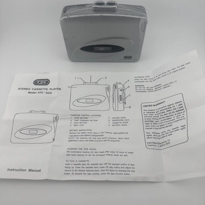 Reproductor de casete personal Tozai vintage con auriculares ligeros plateado AtC-1005 Foto 1 de 4