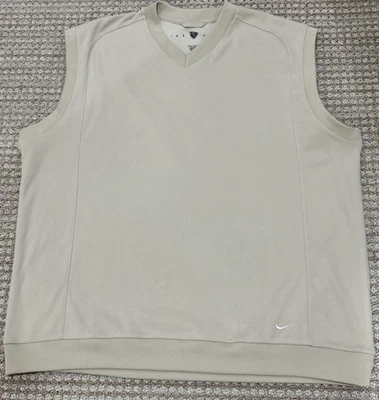 NIKE Golf FIT DRY Chaleco de Golf Para Hombre 2XL Beige Cuello en V Pullover Usado en Excelente Condición Foto 1 de 4