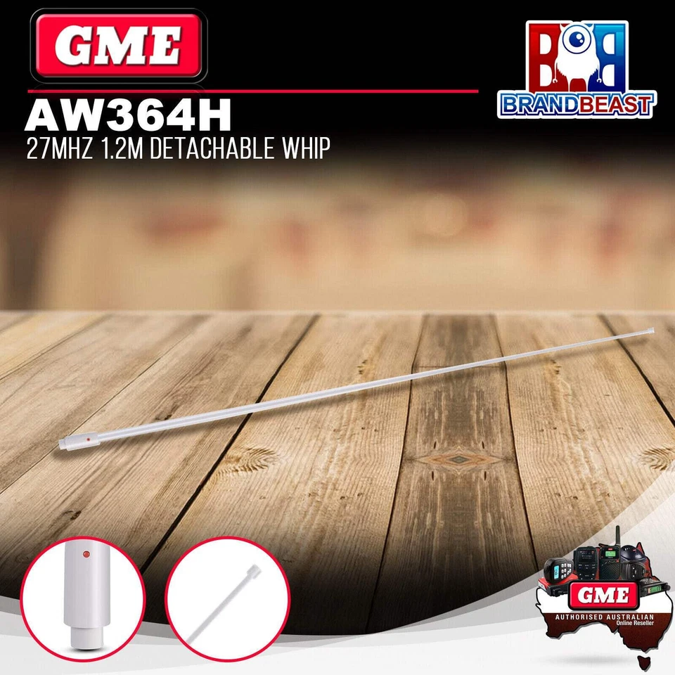 GME AW364H 1200mm Marine 27mhz Antenna Whip - White - image 1 of 1