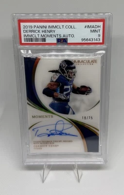 2019 Panini Immaculate NFL Moments Auto Derrick Henry /25 PSA 9! - Image 1 of 2