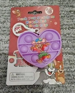 Fidget Push Pop Squishers Tom And Jerry clip WB Warner Bros Lavender Heart - Picture 1 of 4