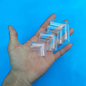 2pcs 90 Degree Clear Acrylic Elbows Hose Tube Joiner Connector Bend Pipe Fitting - Picture 1 of 13