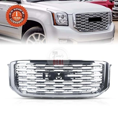 Fit For 2015-2020 GMC Yukon XL Denali Style Chrome Front Bumper Grille 22936421 - Image 1 of 4