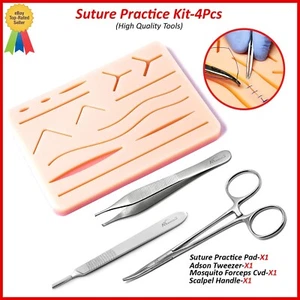 4-teiliges Nahtübungsset für Medizin- & Tierarztstudenten Nahttrainingsset Neu CE - Bild 1 von 5