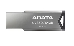 ADATA UV350 USB 3.2 Gen 1 Super Speed Capless Flash Drive Silver, AUV350-64G-RBK - Bild 1 von 8